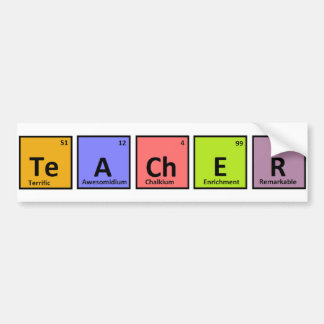 Pegatina Para Coche Aprecio del profesor de la tabla periódica
