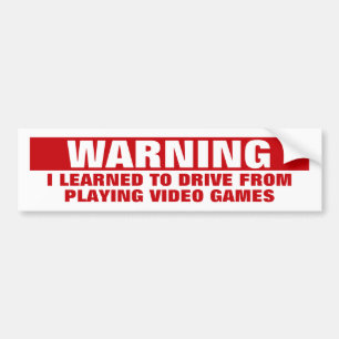 Pegatina Para Coche Aprendí a Conducir Jugando Videojuegos