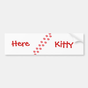 Pegatina Para Coche Aquí las paradas de gatos Kitty