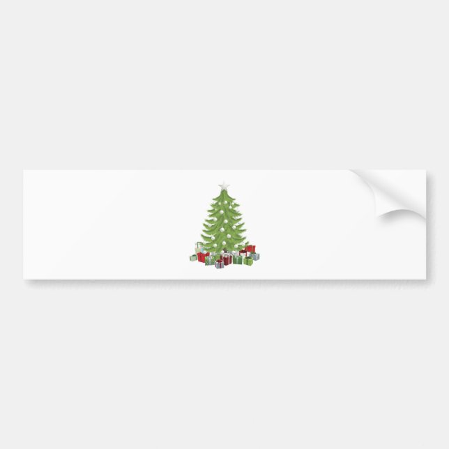 Pegatina Para Coche Árbol de navidad tradicional (Frente)