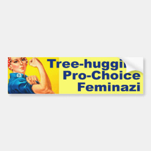 Pegatina Para Coche Árbol que abraza Feminazi proabortista