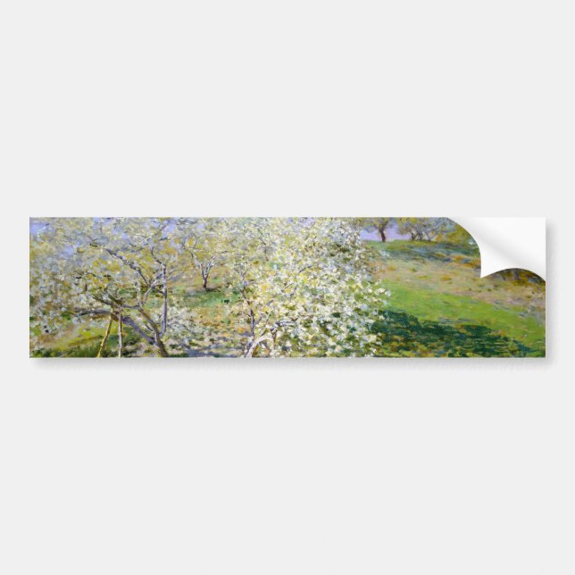 Pegatina Para Coche Árboles de manzana en flor (por Claude Monet) (Frente)
