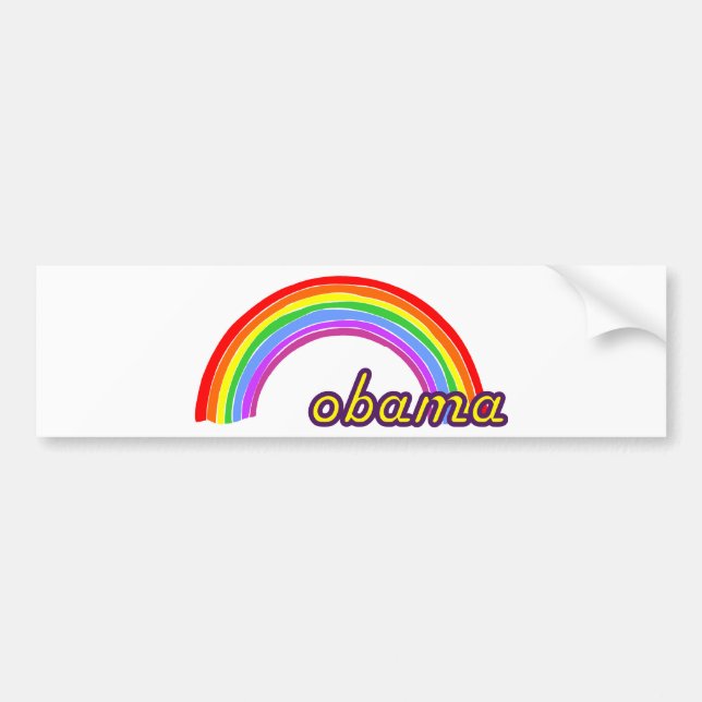 Pegatina Para Coche Arco iris de Obama (Frente)