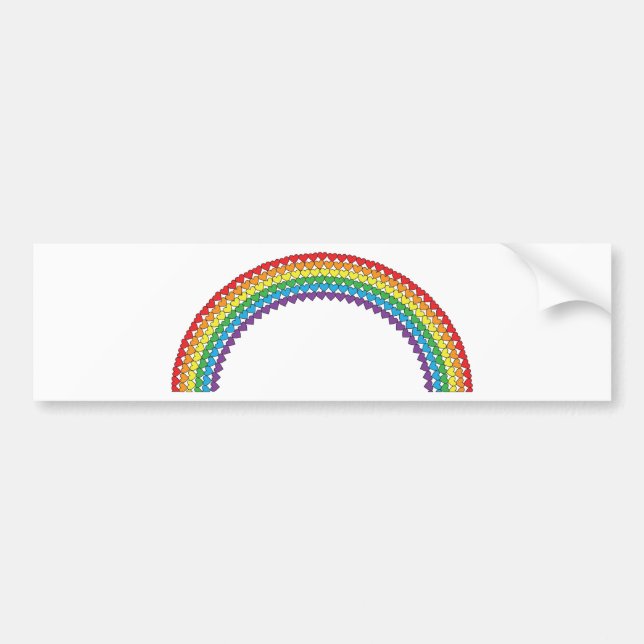 Pegatina Para Coche Arco iris del corazón (Frente)