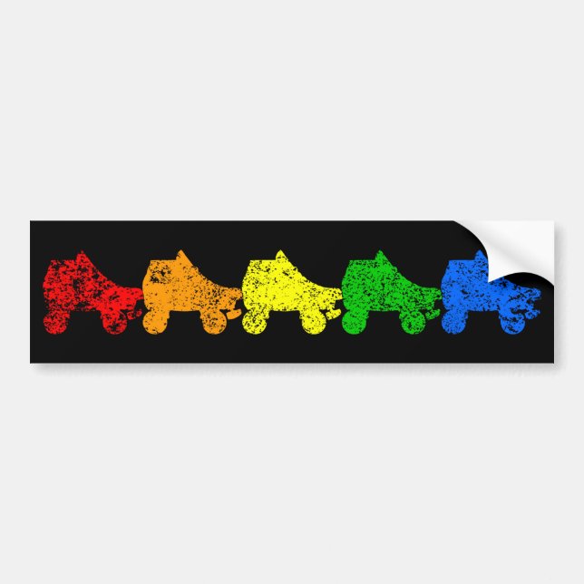 Pegatina Para Coche arco iris del patín de ruedas (Frente)