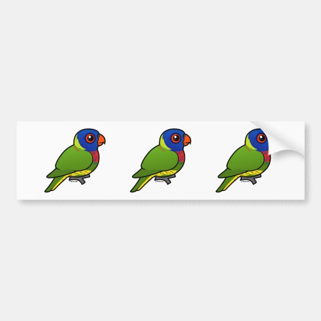 Pegatina Para Coche Arco iris Lorikeet de Birdorable (Frente)