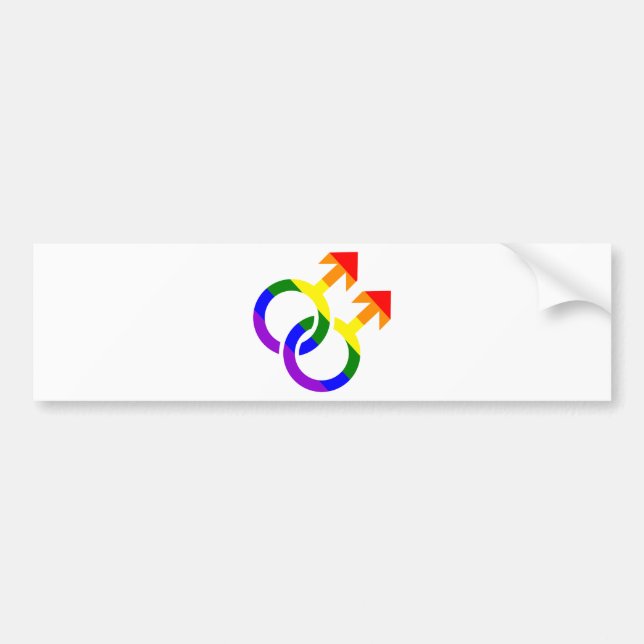 Pegatina Para Coche Arco iris masculino gay (Frente)