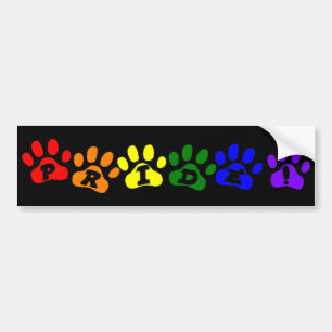 Pegatina Para Coche Arco iris Pawprints del orgullo gay