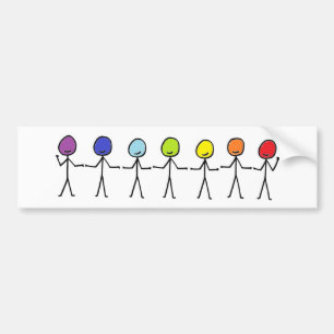 Pegatina Para Coche Arco iris Stickmen