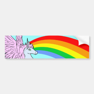 Pegatina Para Coche Arcoiris unicornio de estilo vintage de Corey Tige