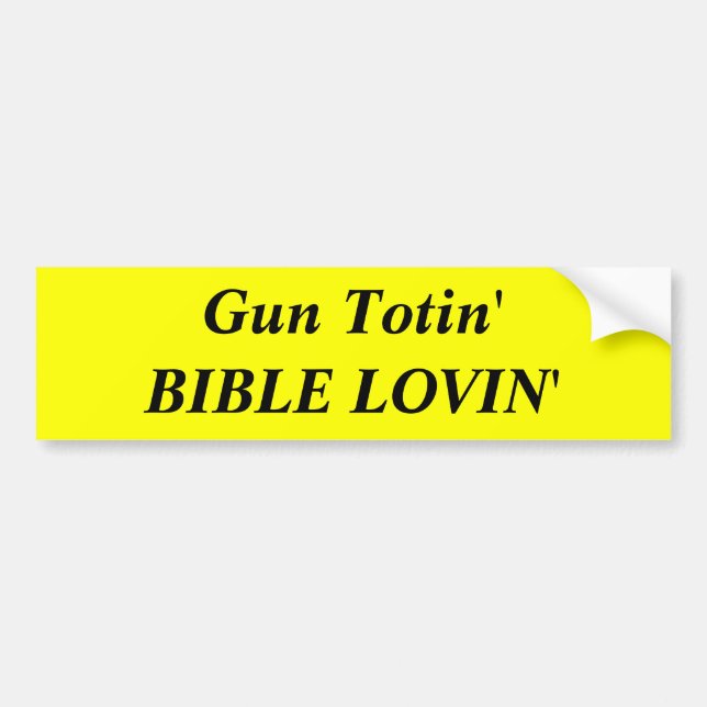 Pegatina Para Coche Arma Totin'BIBLE LOVIN (Frente)