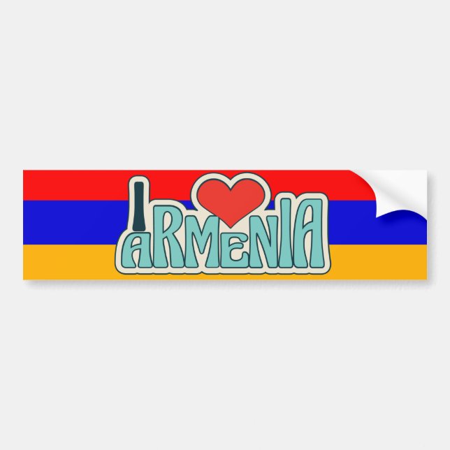 Pegatina Para Coche Armenia Bumper Sticker / Amo Armenia (Frente)