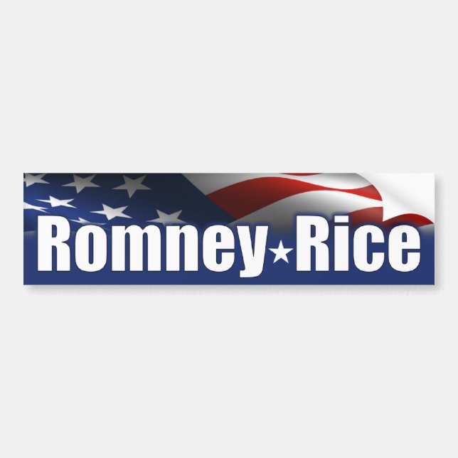 Pegatina Para Coche Arroz 2012 de Romney (Frente)