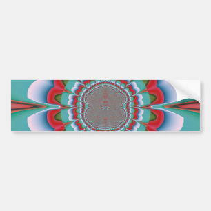 Pegatina Para Coche Arte abstracto de mandala psicodélico retro florec