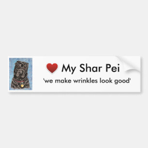 Pegatina Para Coche Arte chino de perro Shar-Pei - Tia