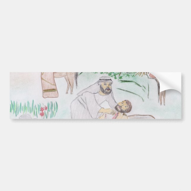 Pegatina Para Coche Arte cristiano El buen samaritano (Frente)