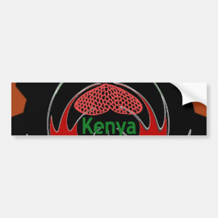Pegatina Para Coche Arte de Bandera de Mariposa de Kenia - Patriótico