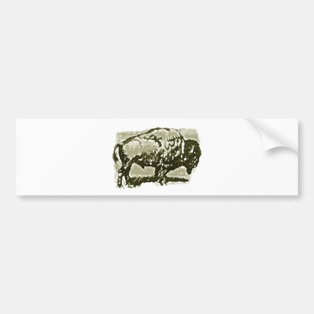 Pegatina Para Coche Arte de Búfalo (Frente)