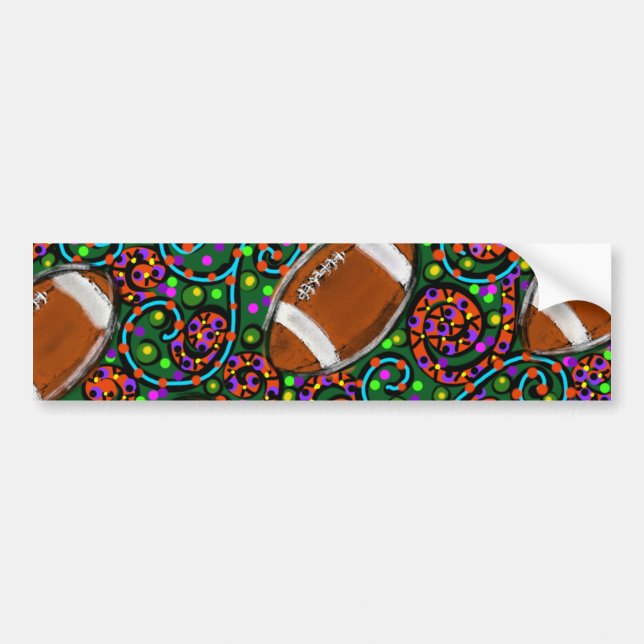Pegatina Para Coche Arte de Fútbol Verde (Frente)