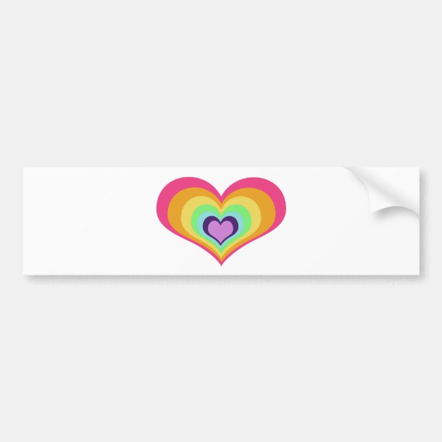 Pegatina Para Coche Arte de los corazones del arco iris (Frente)