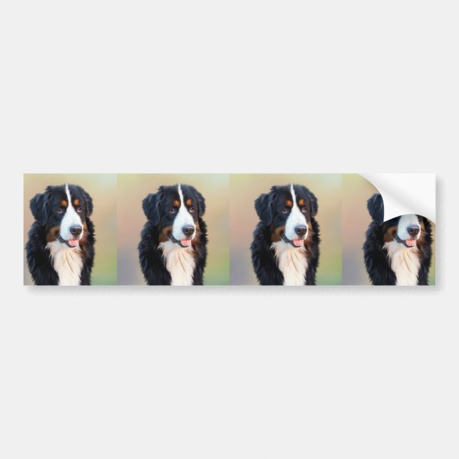 Pegatina Para Coche arte de perro de montaña bernés (Frente)