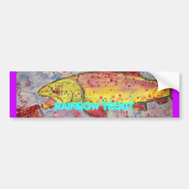 Pegatina Para Coche Arte de trucha arco iris (Frente)