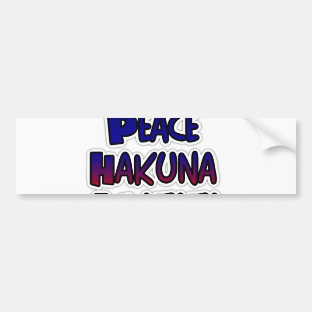 Pegatina Para Coche Arte degradado de Peace Hakuna Matata (Frente)