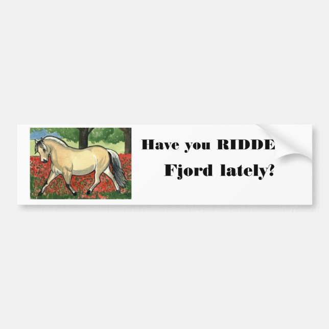 Pegatina Para Coche ARTE noruego del CABALLO del fiordo (Frente)