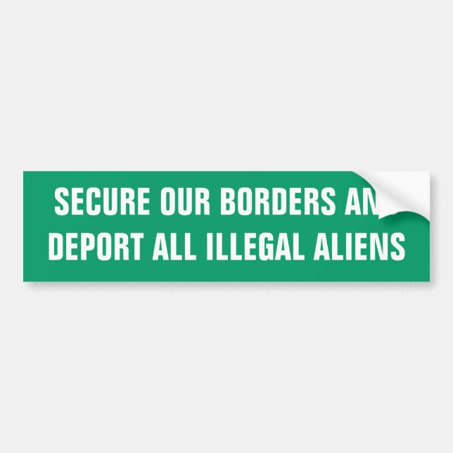PEGATINA PARA COCHE ASEGURE NUESTRAS FRONTERAS ANDDEPORT TODOS LOS (Frente)