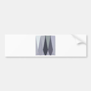Pegatina Para Coche Ash Gray Chevron Dots Art Print