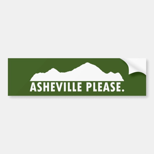 Pegatina Para Coche Asheville, por favor (Frente)
