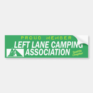 Pegatina Para Coche Asociación de Camping en la Carretera Izquierda (C
