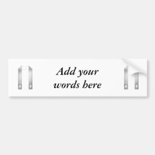 Pegatina Para Coche Aspecto 3-D Stole del sacerdote plateado