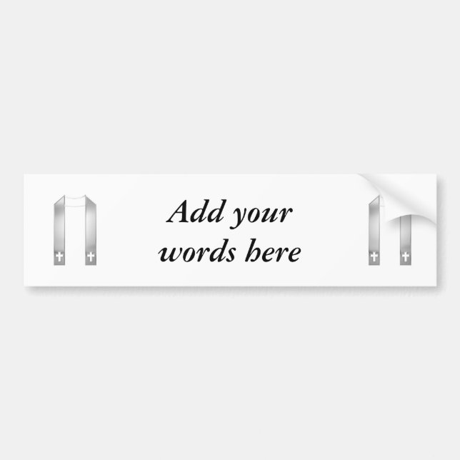 Pegatina Para Coche Aspecto 3-D Stole del sacerdote plateado (Frente)