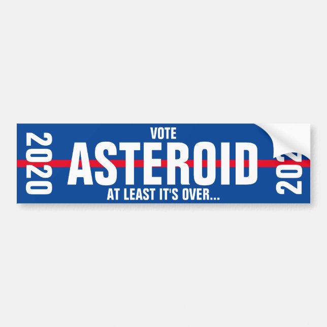 PEGATINA PARA COCHE ASTEROIDE 2020 BUMPER STICKER. (Frente)