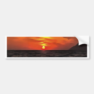 Pegatina Para Coche Atardecer Sobre El Paisaje Del Mar Egeo