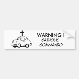 Pegatina Para Coche ¡Atención! Commando católico