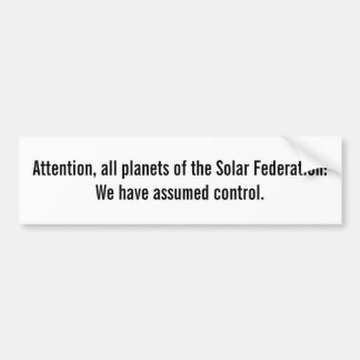 Pegatina Para Coche Atención, todos los planetas de la federación