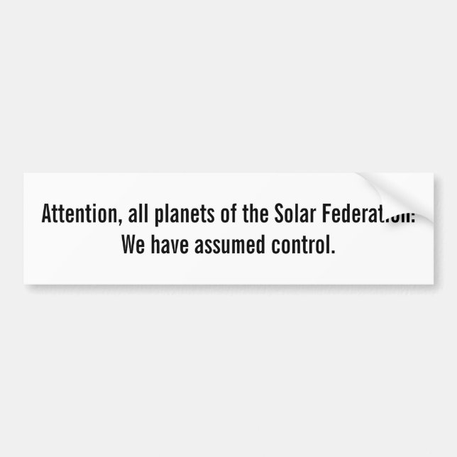 Pegatina Para Coche Atención, todos los planetas de la federación (Frente)
