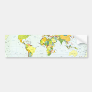 Pegatina Para Coche Atlas del País del Mapa Mundial