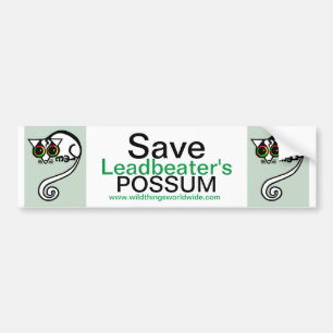 Pegatina Para Coche Australia - Salven el POSSUM de Leadbeater - en pe