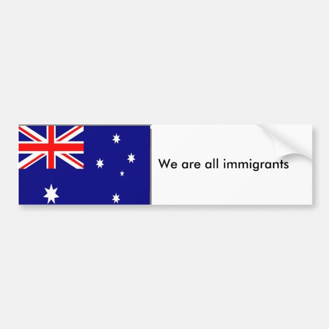 Pegatina Para Coche australiano-bandera, somos todos los inmigrantes, (Frente)