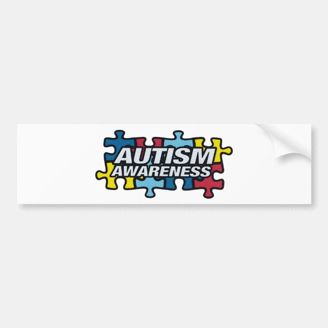 Pegatina Para Coche Autism Awareness Puzzle Bumper Sticker (Frente)