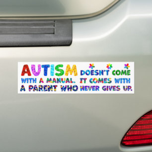 Pegatina Para Coche AUTISM Parent Never Gives Up
