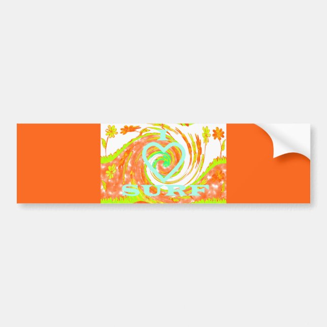Pegatina Para Coche Auto de la plantilla del parachoques Sticker Surfi (Frente)