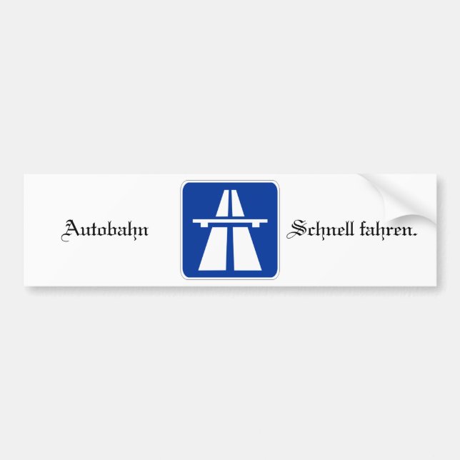 Pegatina Para Coche Autobahn Bumpersticker (Frente)