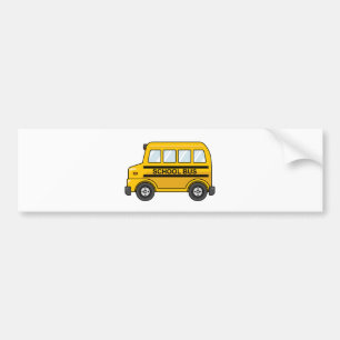 Pegatina Para Coche Autobús escolar amarillo y negro del dibujo