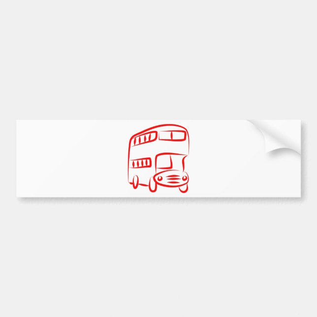 Pegatina Para Coche Autobús rojo (Frente)