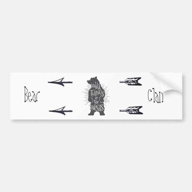 Pegatina Para Coche Automático de audífono de oso nativo americano (Frente)