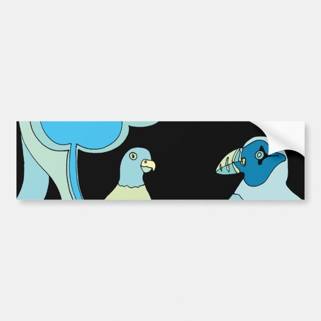 Pegatina Para Coche Aves caprichosas (Frente)